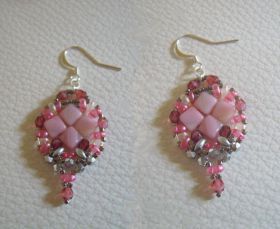 Boucles d'oreilles en kit Silky Rose argenté