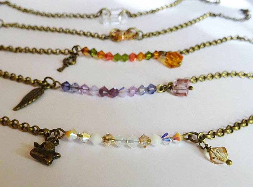 Armb&aring;nd bronse kjede Square Crystal