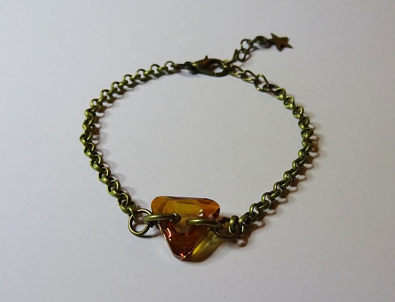 Fin bronse kjede armb&aring;nd Triangle 