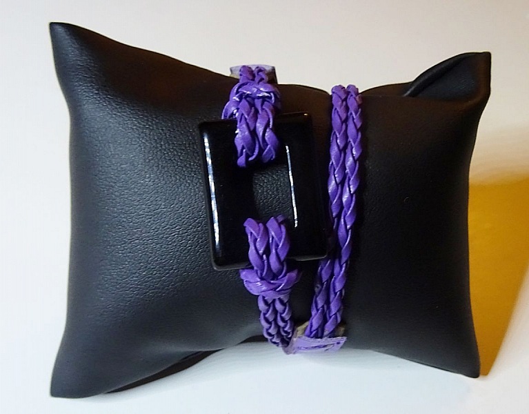 Bracelet montre tress&eacute; Violet