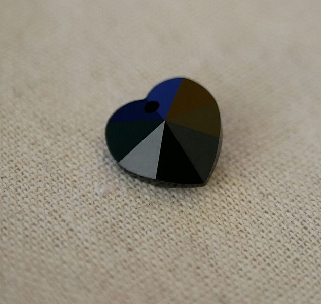 Swarovski krystall hjerte anheng 18 mm Jet