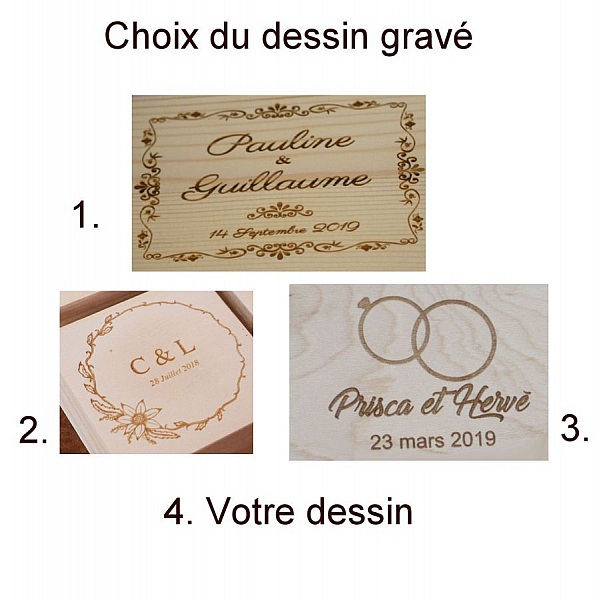 Gravert eterisk oljeboks i tre for &aring; personalisere