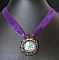 Collier pendentif m&eacute;daillon Lavandine