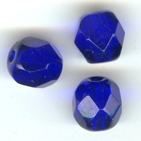 Fasett 6mm koboltblå x10