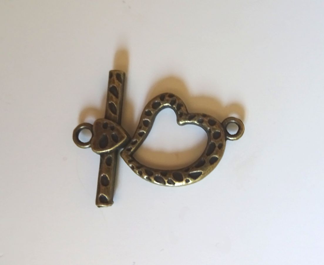 21 mm hjerte T-lås i bronse
