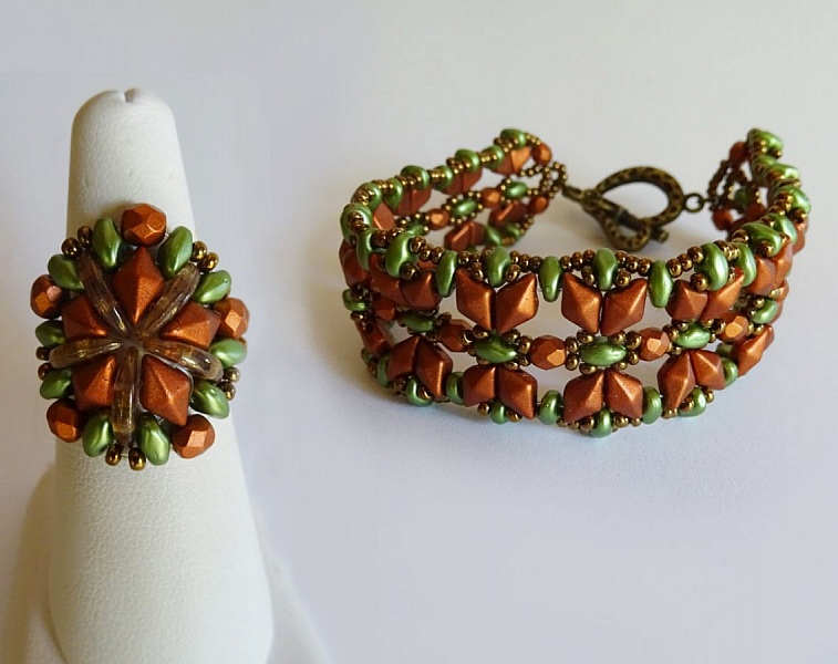 Chevron kobberring sett