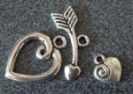 Fermoir en T Coeur, flèche et breloque 20 mm (+ 1.50 €)